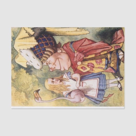 Alice in Wonderland Flamingo Decoupage Tissuepapier (Voorkant)