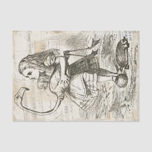 Alice in Wonderland Flamingo Decoupage Tissuepapier (Voorkant)