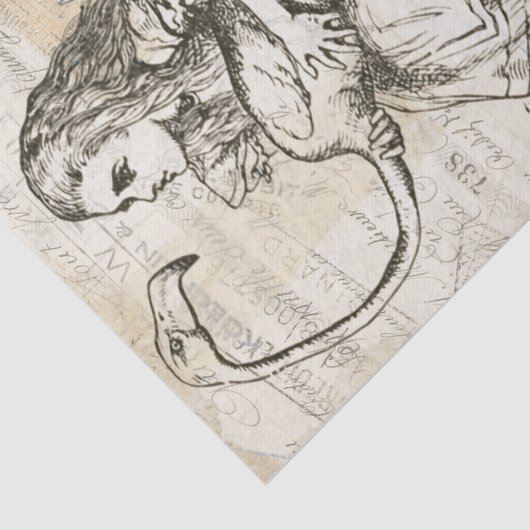 Alice in Wonderland Flamingo Decoupage Tissuepapier (Detail)