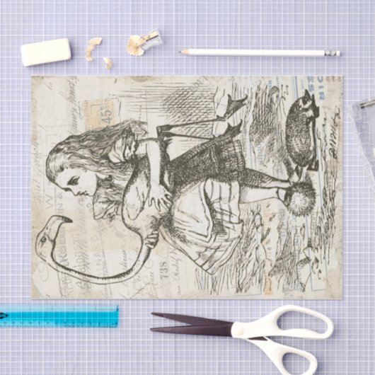 Alice in Wonderland Flamingo Decoupage Tissuepapier (Craft)