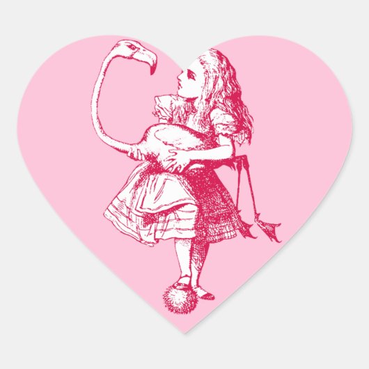  Alice in Wonderland Flamingo Hart Sticker (Voorkant)
