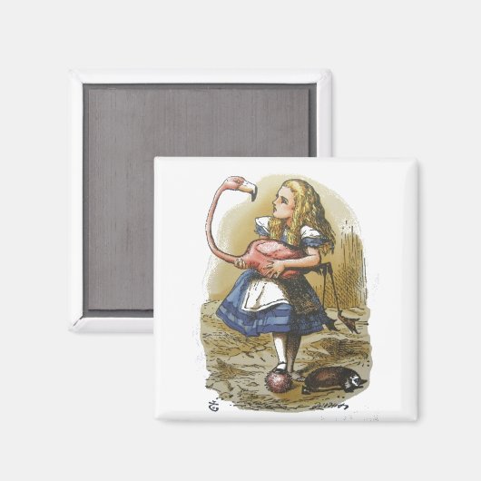 Alice in Wonderland Flamingo Magneet (Voorkant / Achterkant)