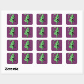 Alice in Wonderland Flamingo Vierkante Sticker (Vel)