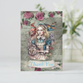 Alice in Wonderland Flat Dank u kaart (Staand voorkant)