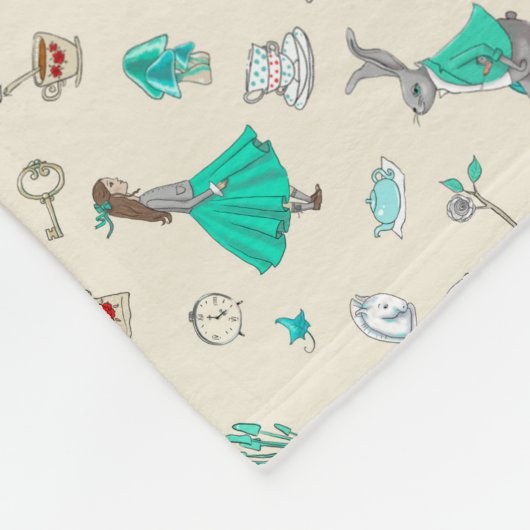 Alice in wonderland fleece deken (Hoek)