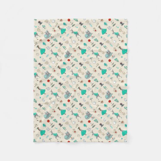 Alice in wonderland fleece deken (Voorkant)