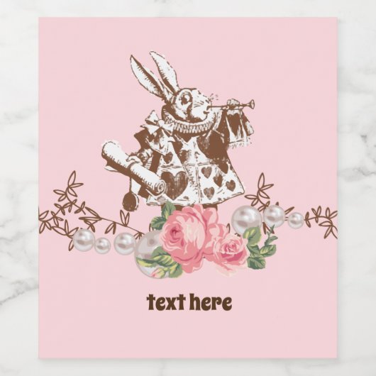 Alice in Wonderland flora wijnetiket Wijn Etiket (Enkel label)