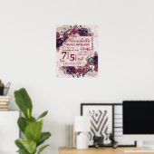 Alice in Wonderland Floral Baby Birth Stats Poster (Thuiskantoor)