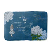 Alice in Wonderland Floral Blue Bathmat Badmat (Voorkant)