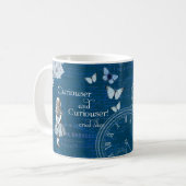 Alice in Wonderland Floral Blue Coffee Mok (Voorkant links)
