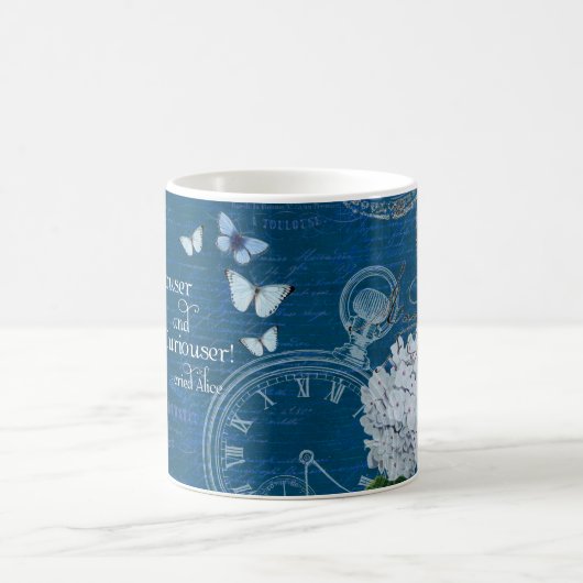 Alice in Wonderland Floral Blue Coffee Mok (Center)
