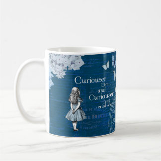 Alice in Wonderland Floral Blue Coffee Mok