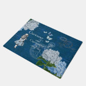 Alice in Wonderland Floral Blue Doormat Deurmat (Schuin)