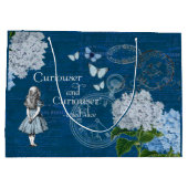 Alice in Wonderland Floral Blue Gift Bag Groot Cadeauzakje (Achterkant)
