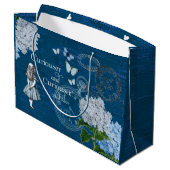 Alice in Wonderland Floral Blue Gift Bag Groot Cadeauzakje (Achterkant Gekanteld)