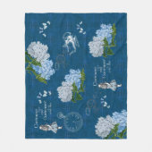 Alice in Wonderland Floral Blue Throw Blanket Fleece Deken (Voorkant)