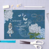 Alice in Wonderland Floral Blue Tissue Paper Tissuepapier (Craft)