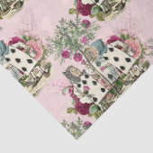 Alice in Wonderland Floral Cards op de roze ontkop Tissuepapier (Detail)