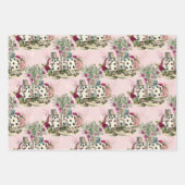 Alice in Wonderland Floral Cards op Roze Inpakpapier Vel (Voorkant 3)
