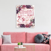 Alice in Wonderland Floral Custom Baby Birth Stats Canvas Afdruk (Insitu (Woonkamer))