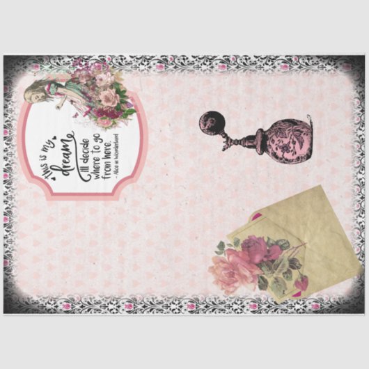  Alice in Wonderland Floral Perfume Tissuepapier (Voorkant)