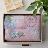 Alice in Wonderland Floral Pink Blue Tissue Paper Tissuepapier (Geschenk)