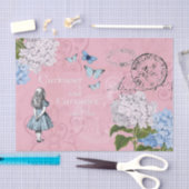 Alice in Wonderland Floral Pink Blue Tissue Paper Tissuepapier (Craft)