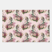 Alice in Wonderland Floral Pink Inpakpapier Vel (Voorkant)