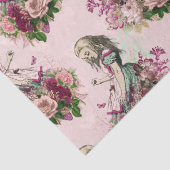 Alice in Wonderland  Floral Pink-ontkoppeling Tissuepapier (Detail)