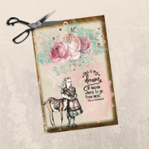 Alice in Wonderland Floral Rozen Deer Hug