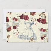 Alice in Wonderland Floral Sweet 16 Bridal Photo Bedankkaart (Achterkant)