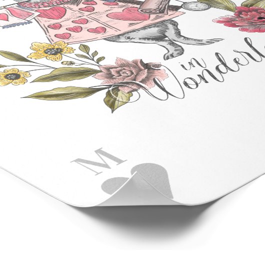 Alice in Wonderland | Floralen van witte konijnen Poster (Hoek)