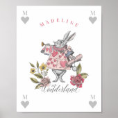Alice in Wonderland | Floralen van witte konijnen Poster (Voorkant)