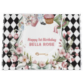Alice in Wonderland Flower Frame  1st birthday Groot Cadeauzakje (Voorkant)