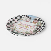 Alice in Wonderland Flower Frame 1st birthday Papieren Bordje (Gekanteld)