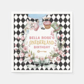 Alice in Wonderland Flower Frame 1st birthday Servet (Voorkant)