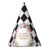 Alice in Wonderland Flower Lijst 1e verjaardag Feesthoedjes (Voorkant)