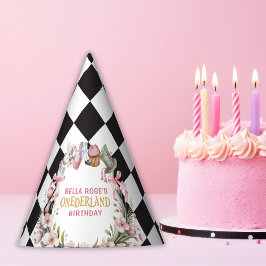 Alice in Wonderland Flower Lijst 1e verjaardag Feesthoedjes