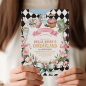 Alice in Wonderland Flower Lijst 1e verjaardag Kaart