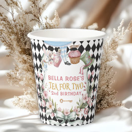 Alice in Wonderland Flower Lijst 2e geboortedag Papieren Bekers
