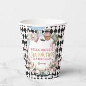 Alice in Wonderland Flower Lijst 2e geboortedag Papieren Bekers (Voorkant)