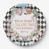 Alice in Wonderland Flower Lijst 2e geboortedag Papieren Bordje (Voorkant)