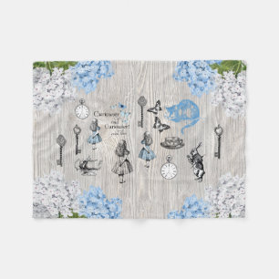 Alice in Wonderland  Flowers Fleece Blanket