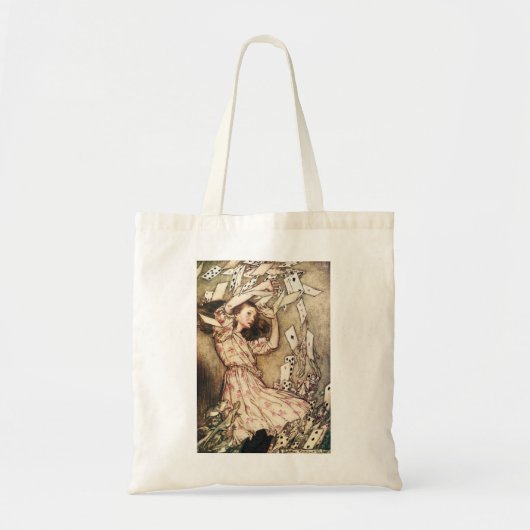 Alice in Wonderland Flying Cards Canvas tas (Voorkant)
