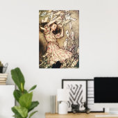 Alice in Wonderland Flying Kaart Poster (Thuiskantoor)