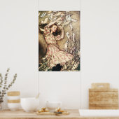 Alice in Wonderland Flying Kaart Poster (Keuken)