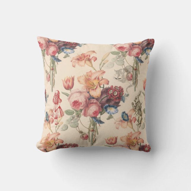 Alice in Wonderland  Garden Flowers Pillow Kussen (Voorkant)