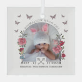  Alice in Wonderland - geboorteaankondiging Glas Ornament (Achterkant)