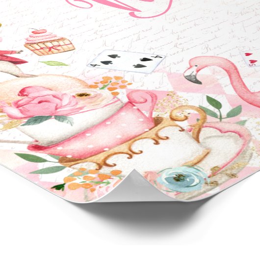 Alice in Wonderland, geboortedag, Drink Poster (Hoek)