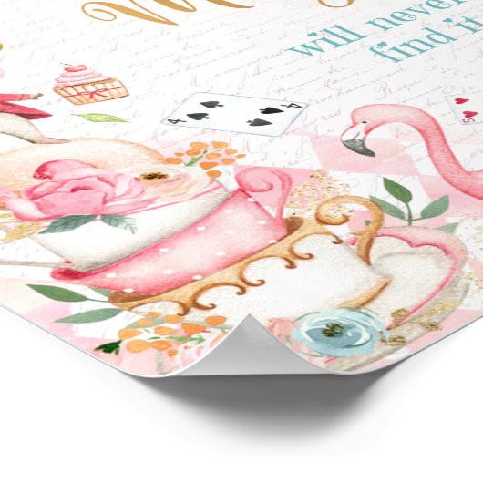 Alice in Wonderland, geboortedag Poster (Hoek)